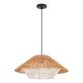AFRICA függőlámpa kábellel 1xE27/40W/230V, átm. 50 cm, barna/krémszínű