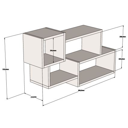 Fali polc AFRO 51x90,6 cm fehér/barna