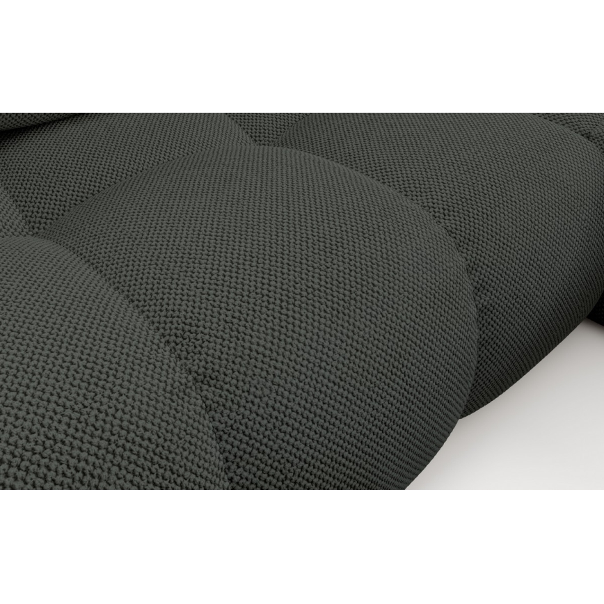 Kihúzható, jobb oldali L-alakú kárpitozott ülőgarnitúra ALMADA, tárolóval, antracit