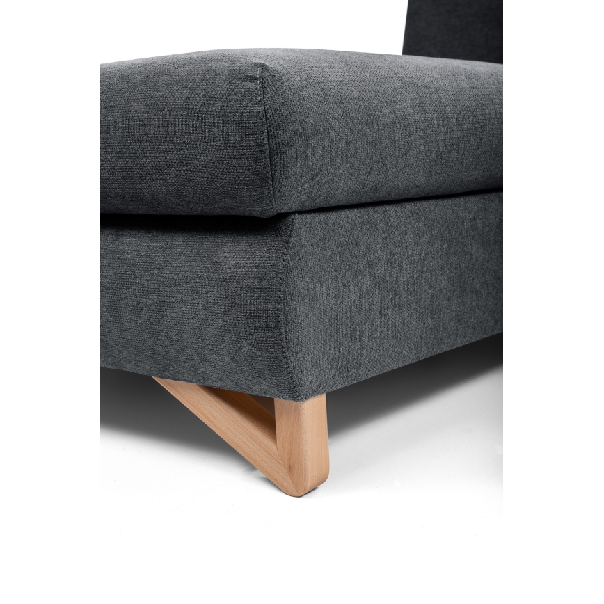 Ággyá nyitható, L alakú, kárpitozott AVESTA sarokkanapé ágyneműtartóval, balos - antracit