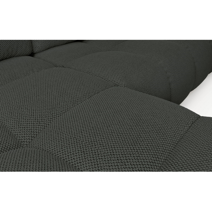 Kihúzható, balos L-alakú kárpitozott sarokülőgarnitúra ALMADA tárolóhellyel, antracitszürke