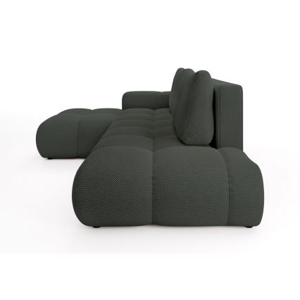 Kihúzható, balos L-alakú kárpitozott sarokülőgarnitúra ALMADA tárolóhellyel, antracitszürke