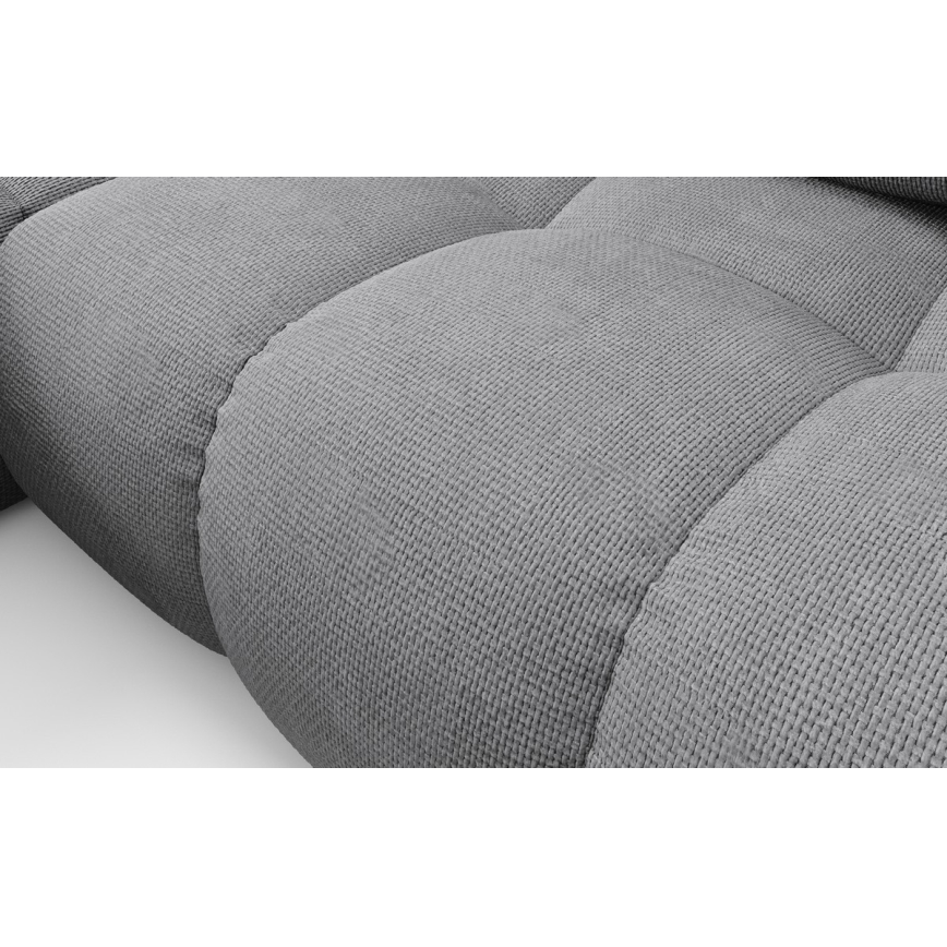 ALMADA balos L-alakú, kárpitozott, kihúzható sarokülőgarnitúra tárolóval, szürke