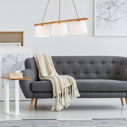 AIDA függeszték kábellel 3xE27/60W/230V tölgy