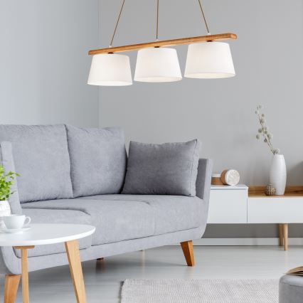 AIDA függeszték kábellel 3xE27/60W/230V tölgy