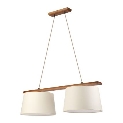 AIDA függőlámpa kábelen, 2xE27/15W/230V, átm. 35 cm, tölgy/krémszínű