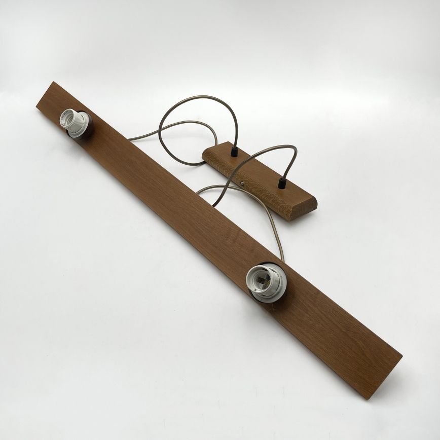 AIDA függőlámpa kábelen, 2xE27/15W/230V, átm. 35 cm, tölgy/krémszínű