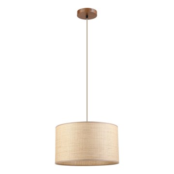 AIDA függőlámpa kábellel, 1xE27/15W/230V, Ø35 cm, tölgy/raffia