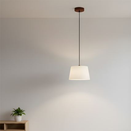 AIDA kábeles csillár 1x E27/60W/230V, átmérő 25 cm, tölgy/dió/fehér