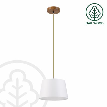 AIDA kábeles csillár 1xE27/60W/230V átm. 25 cm tölgy/barna/fehér