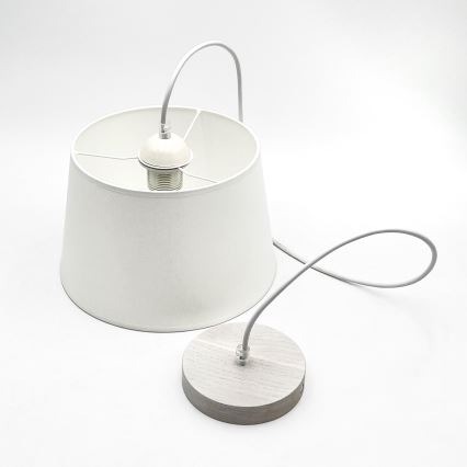 AIDA kábeles csillár 1xE27/60W/230V átm. 25 cm tölgy/fehér