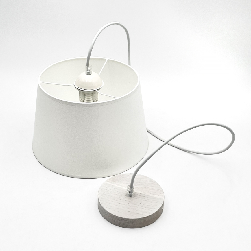 AIDA kábeles csillár 1xE27/60W/230V átm. 25 cm tölgy/fehér