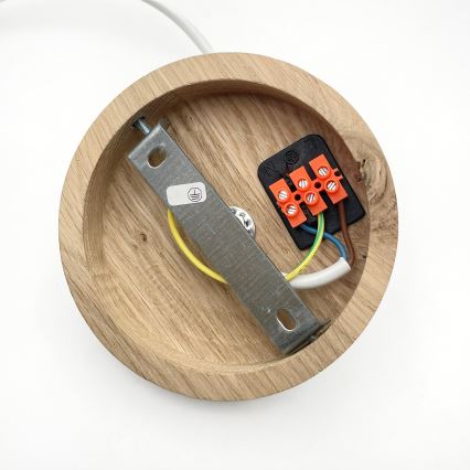 AIDA kábeles csillár 1xE27/60W/230V átm. 25 cm tölgy/fehér