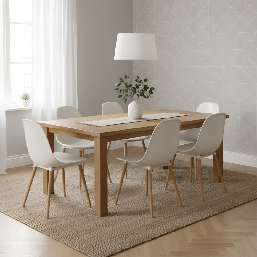 AIDA kábeles csillár 1xE27/60W/230V Ø 35 cm tölgy/fehér