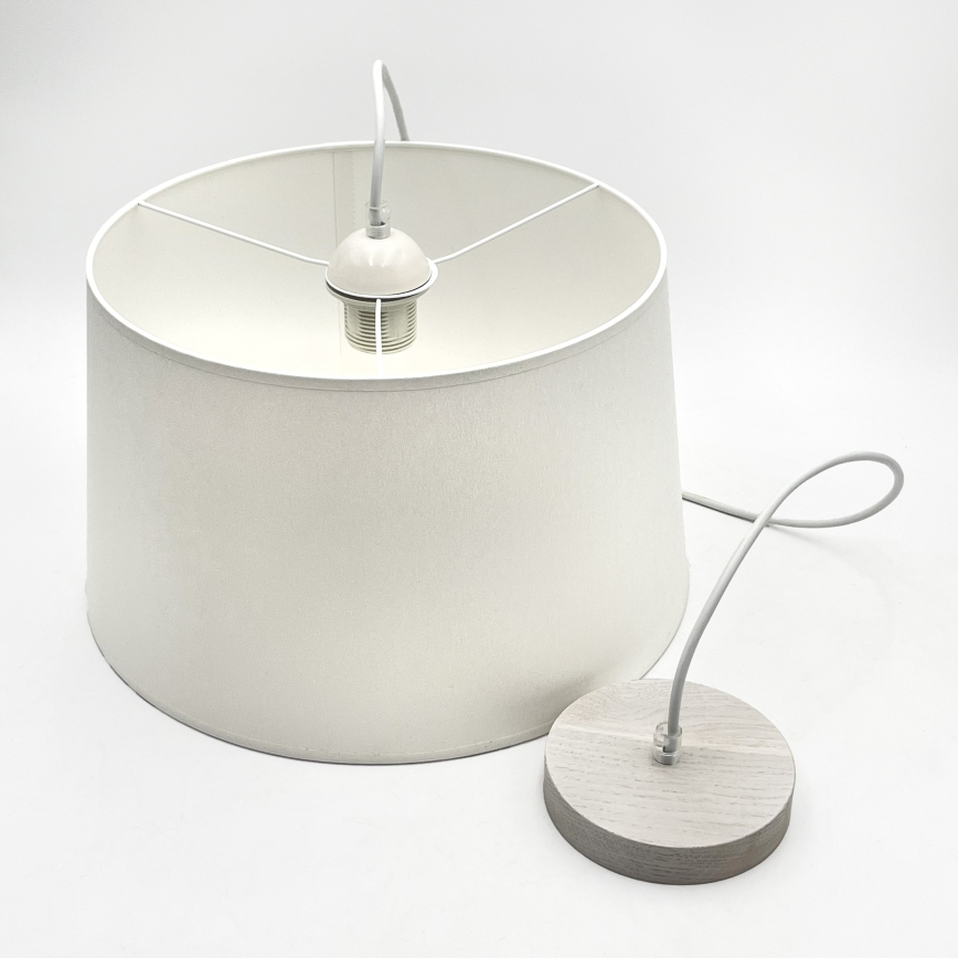 AIDA kábeles csillár 1xE27/60W/230V Ø 35 cm tölgy/fehér