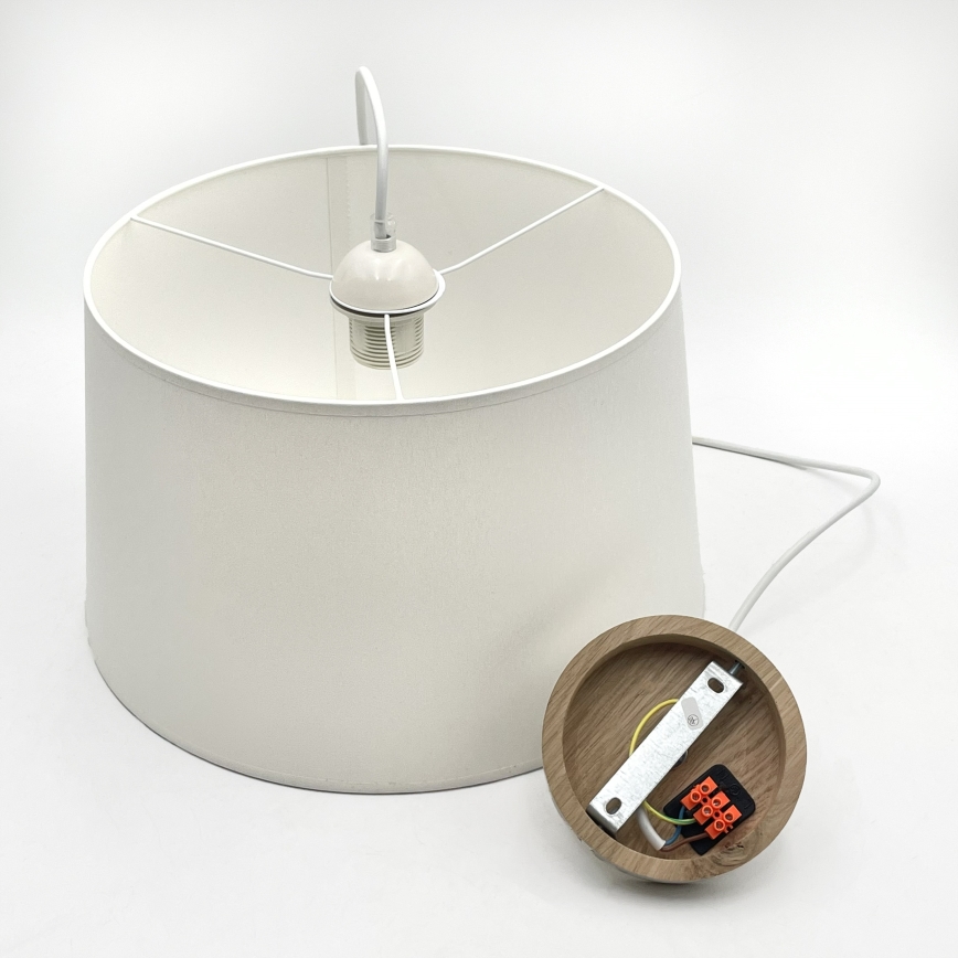 AIDA kábeles csillár 1xE27/60W/230V Ø 35 cm tölgy/fehér