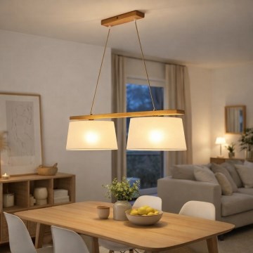 AIDA kábeles csillár, 2xE27/60W/230V, Ø 35 cm, tölgy