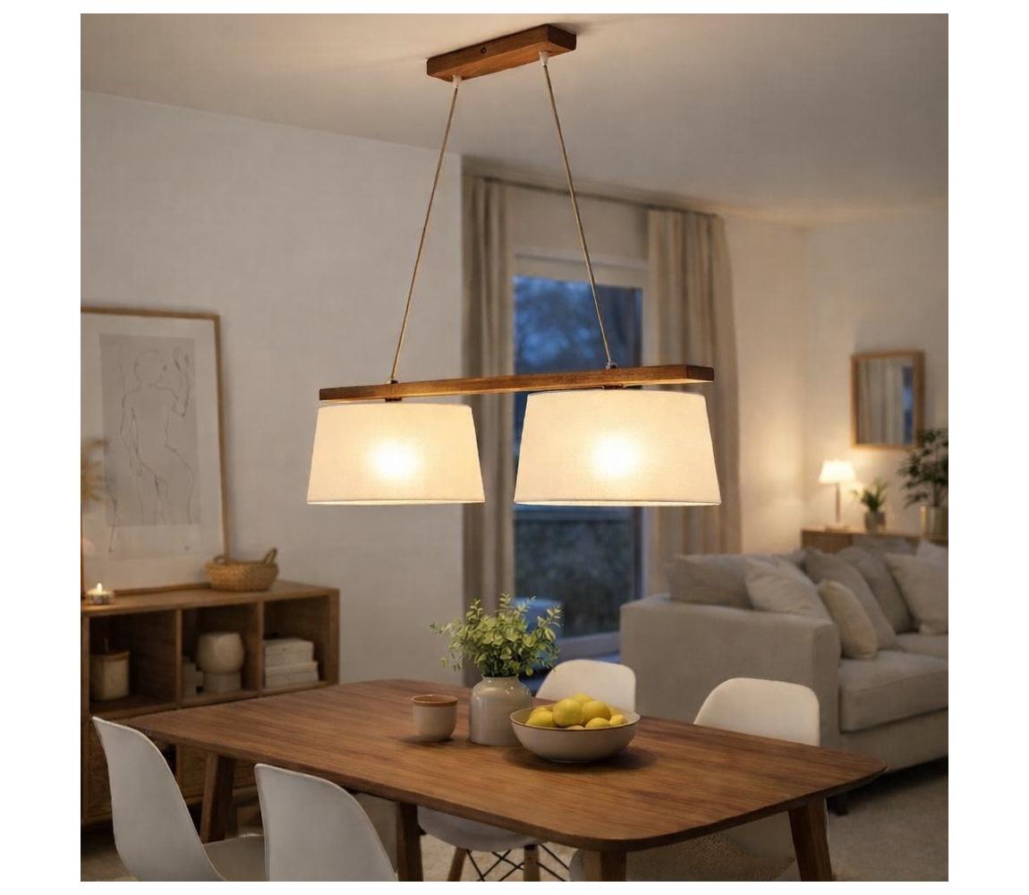 AIDA kábeles csillár 2xE27/60W/230V Ø35 cm tölgy/dió LD 2.98 DĄB ORZECH