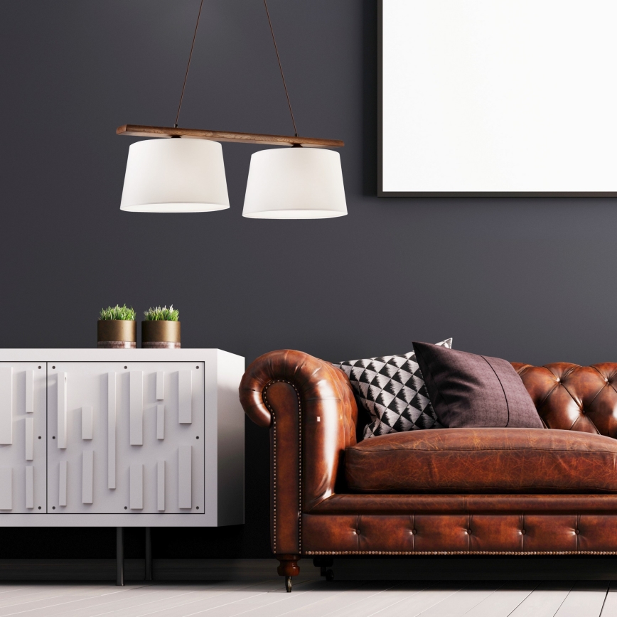 AIDA kábeles csillár 2xE27/60W/230V Ø35 cm tölgy/dió