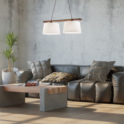 AIDA kábeles csillár 2xE27/60W/230V Ø35 cm tölgy/dió