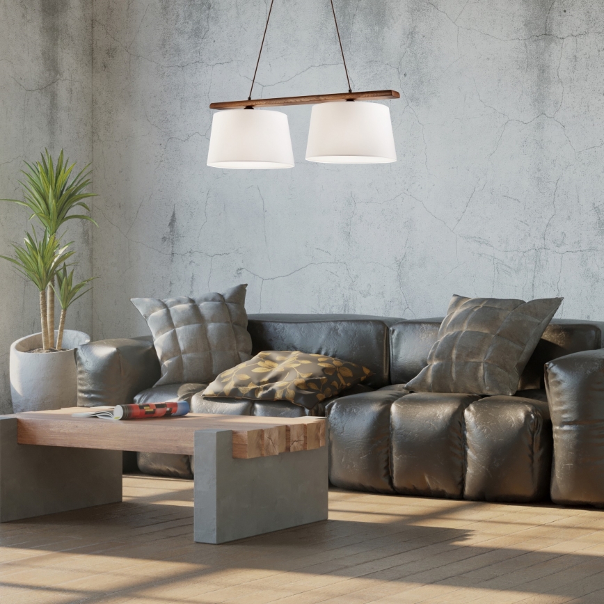 AIDA kábeles csillár 2xE27/60W/230V Ø35 cm tölgy/dió