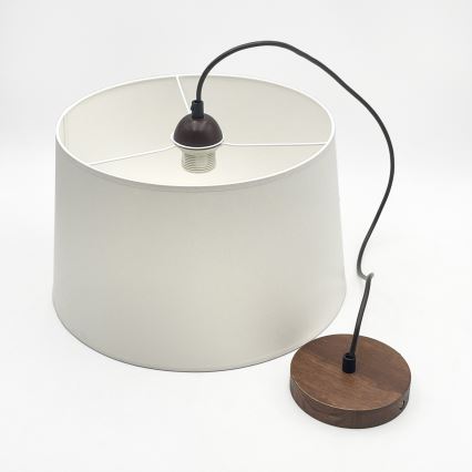 AIDA kábeles függeszték 1xE27/60W/230V Ø 35 cm tölgy/dió/fehér