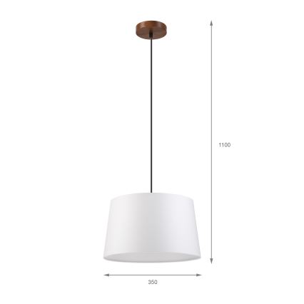 AIDA kábeles függeszték 1xE27/60W/230V Ø 35 cm tölgy/dió/fehér