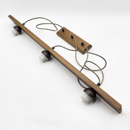 AIDA zsinóros csillár, 3xE27/15W/230V, átm. 25 cm, tölgy/krémszínű