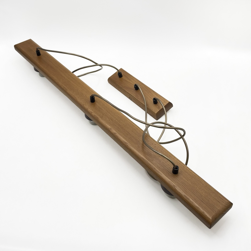 AIDA zsinóros függeszték 3x E27/15W/230V átmérő 25 cm tölgy/rafia
