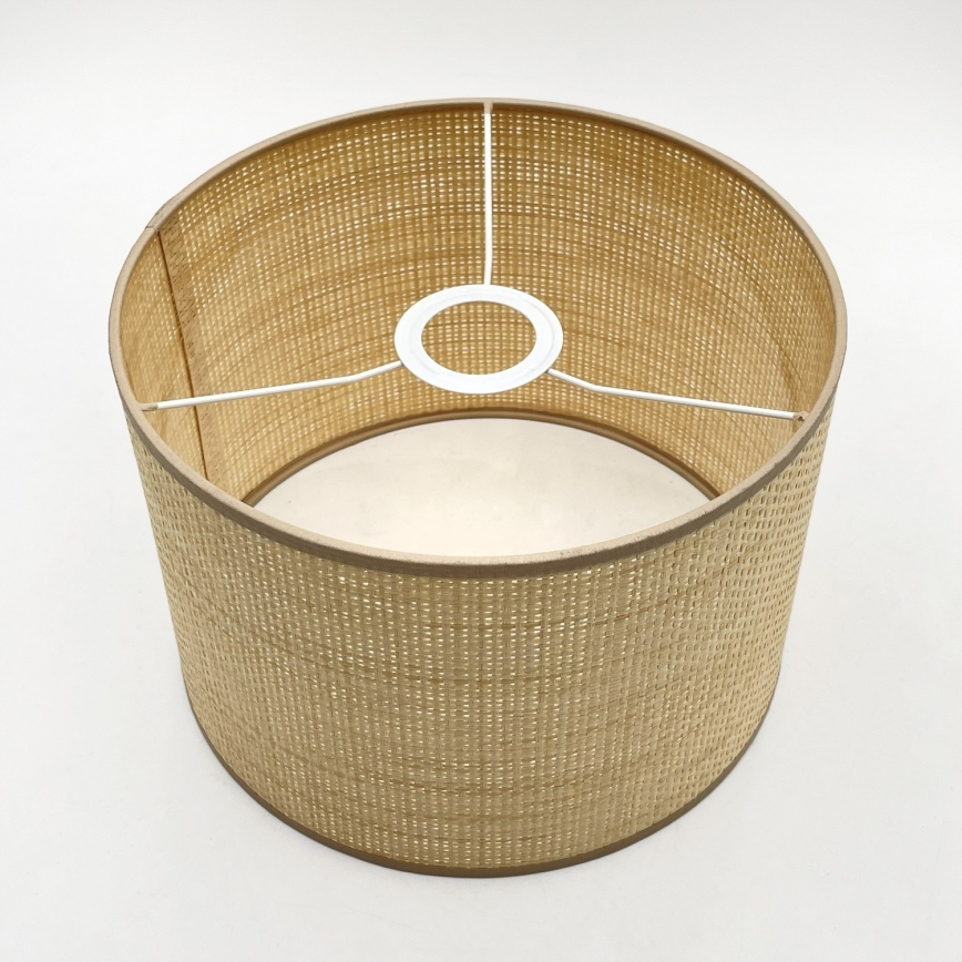 AIDA zsinóros függőlámpa 1xE27/15W/230V, átm. 25 cm, tölgy/rafia