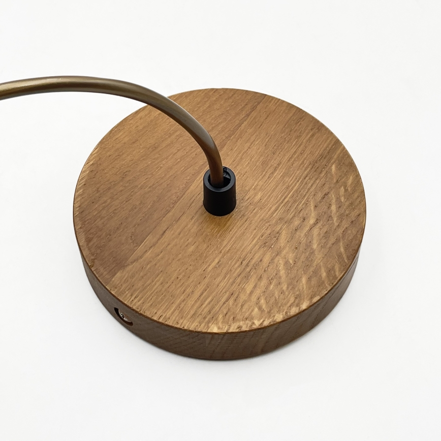 AIDA zsinóros függőlámpa 1xE27/15W/230V, átm. 25 cm, tölgy/rafia