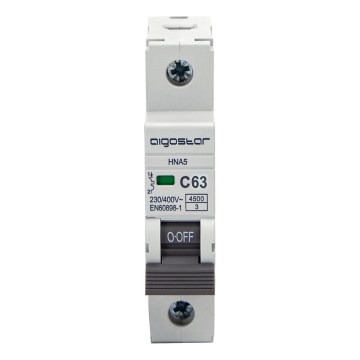 Aigostar - 1-fázisú kismegszakító 1P-63A-C 230-400V