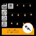 Aigostar - 100 LED-es kültéri karácsonyi fényfüzér, 8 funkció, 13 m, IP44, meleg fehér