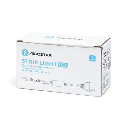 Aigostar - 1000W/230V tápkábel LED RGB szalaghoz, távirányítóval