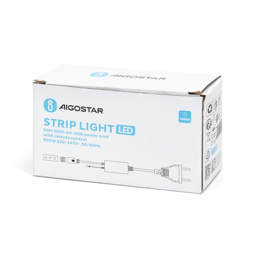 Aigostar - 1000W/230V tápkábel LED RGB szalaghoz, távirányítóval
