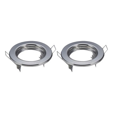 Aigostar - 2 darabos beépíthető GU10 lámpakeret, átmérő 8 cm, fényes króm