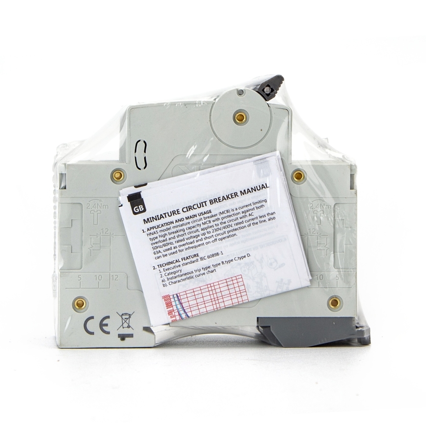 Aigostar - 2-fázisú kismegszakító 2P-50A-C 230-400V