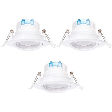 Aigostar - 3 darabos szett LED beépíthető mennyezeti lámpatest, LED/5W/230V, 6500K, átm. 8,5 cm, fehér