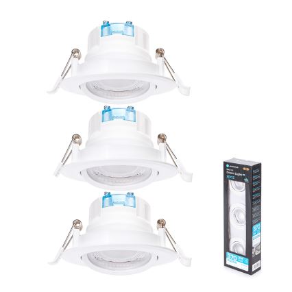Aigostar - 3 darabos szett LED beépíthető mennyezeti lámpatest, LED/5W/230V, 6500K, átm. 8,5 cm, fehér