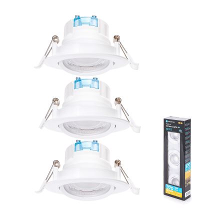 Aigostar - 3 darabos szett süllyesztett LED lámpatest LED/5W/230V 3000K pr. 8,5 cm fehér