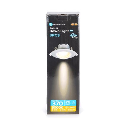 Aigostar - 3 darabos szett süllyesztett LED lámpatest LED/5W/230V 3000K pr. 8,5 cm fehér