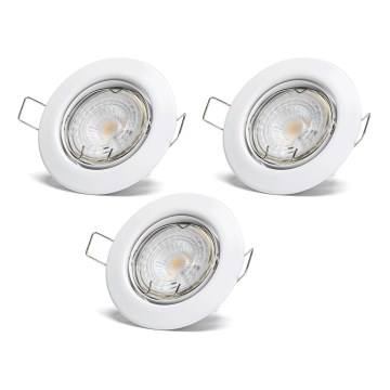 Aigostar - 3 db-os LED süllyesztett mennyezeti lámpa szett, 1x GU10/4,5W/230V, 6500K, fehér