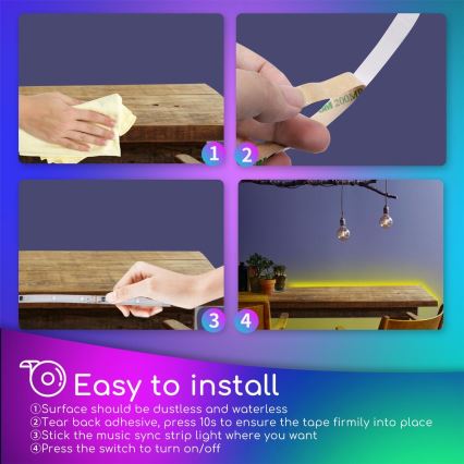 Aigostar - LED RGB állítható fényerejű kültéri szalag 3m LED/24W/12/230V IP65 + távirányító