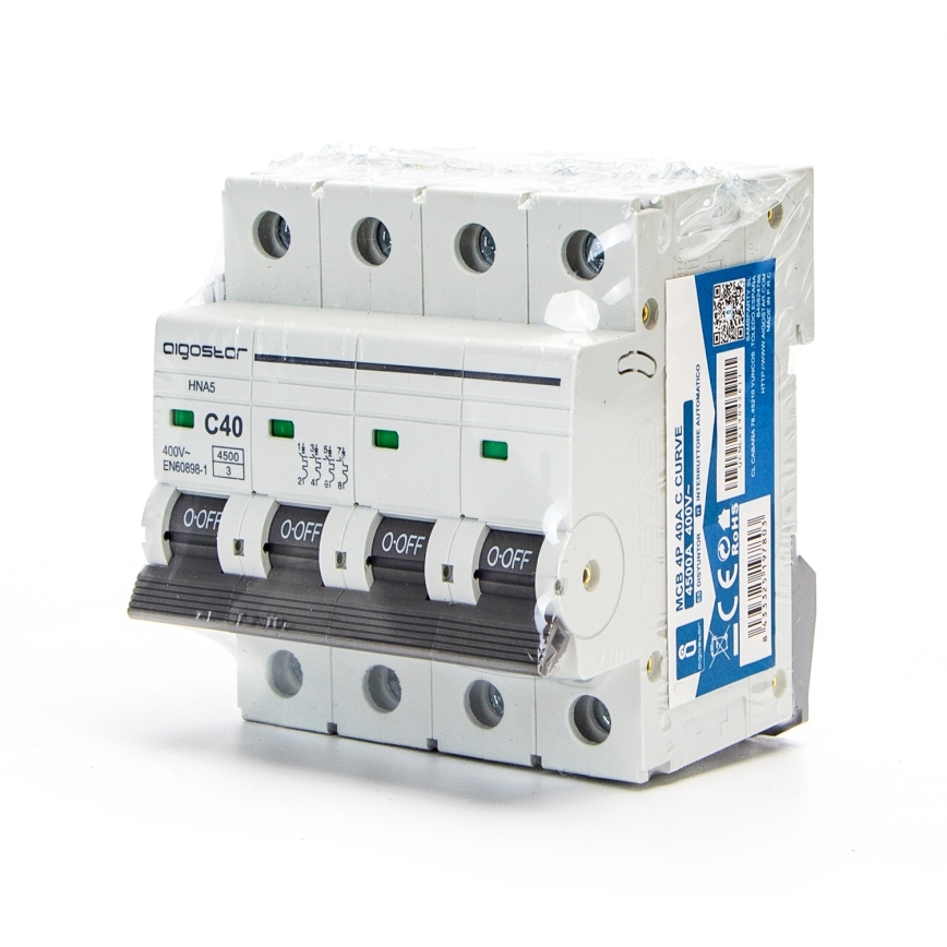 Aigostar - 4 pólusú kismegszakító 4P-40A-C 400V