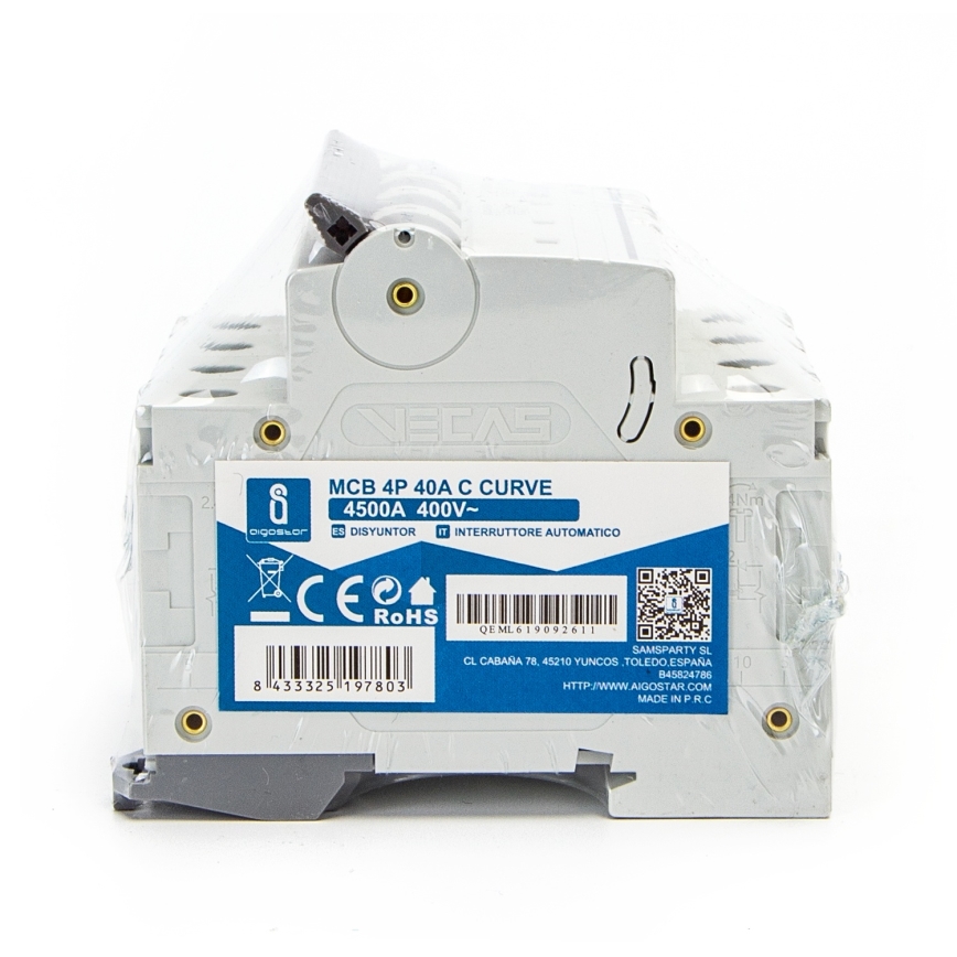 Aigostar - 4 pólusú kismegszakító 4P-40A-C 400V