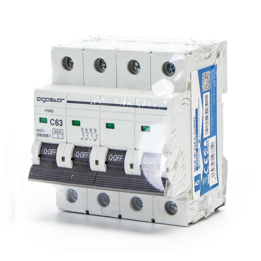Aigostar - 4 pólusú kismegszakító 4P-63A-C 400V