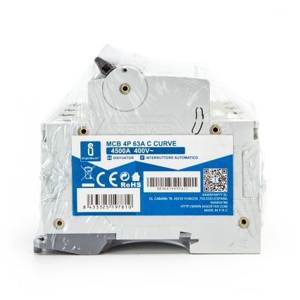 Aigostar - 4 pólusú kismegszakító 4P-63A-C 400V