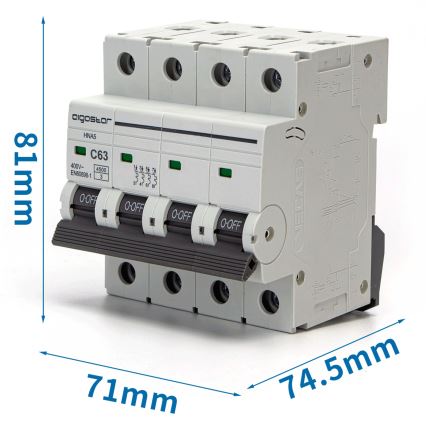 Aigostar - 4 pólusú kismegszakító 4P-63A-C 400V
