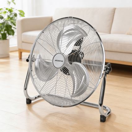 Aigostar - Álló ventilátor 100 W / 230 V, Ø 54 cm, fényes króm