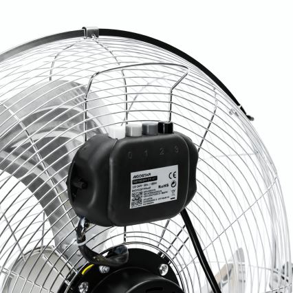 Aigostar - Álló ventilátor 100 W / 230 V, Ø 54 cm, fényes króm